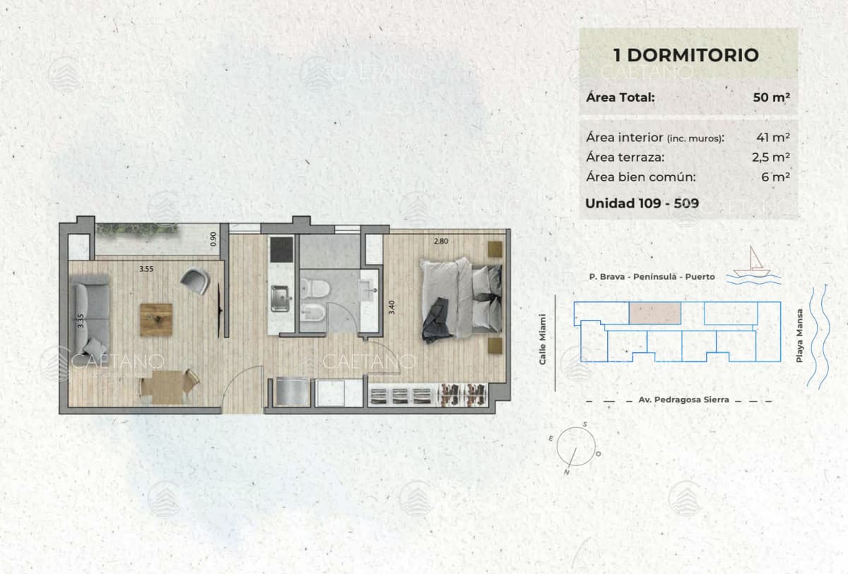 Venta apartamento 1 dormitorio- Playa Mansa - Punta del Este