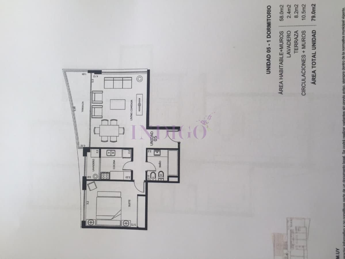 Apartamento en Roosevelt, 1 dormitorios * - Indigo Propiedades