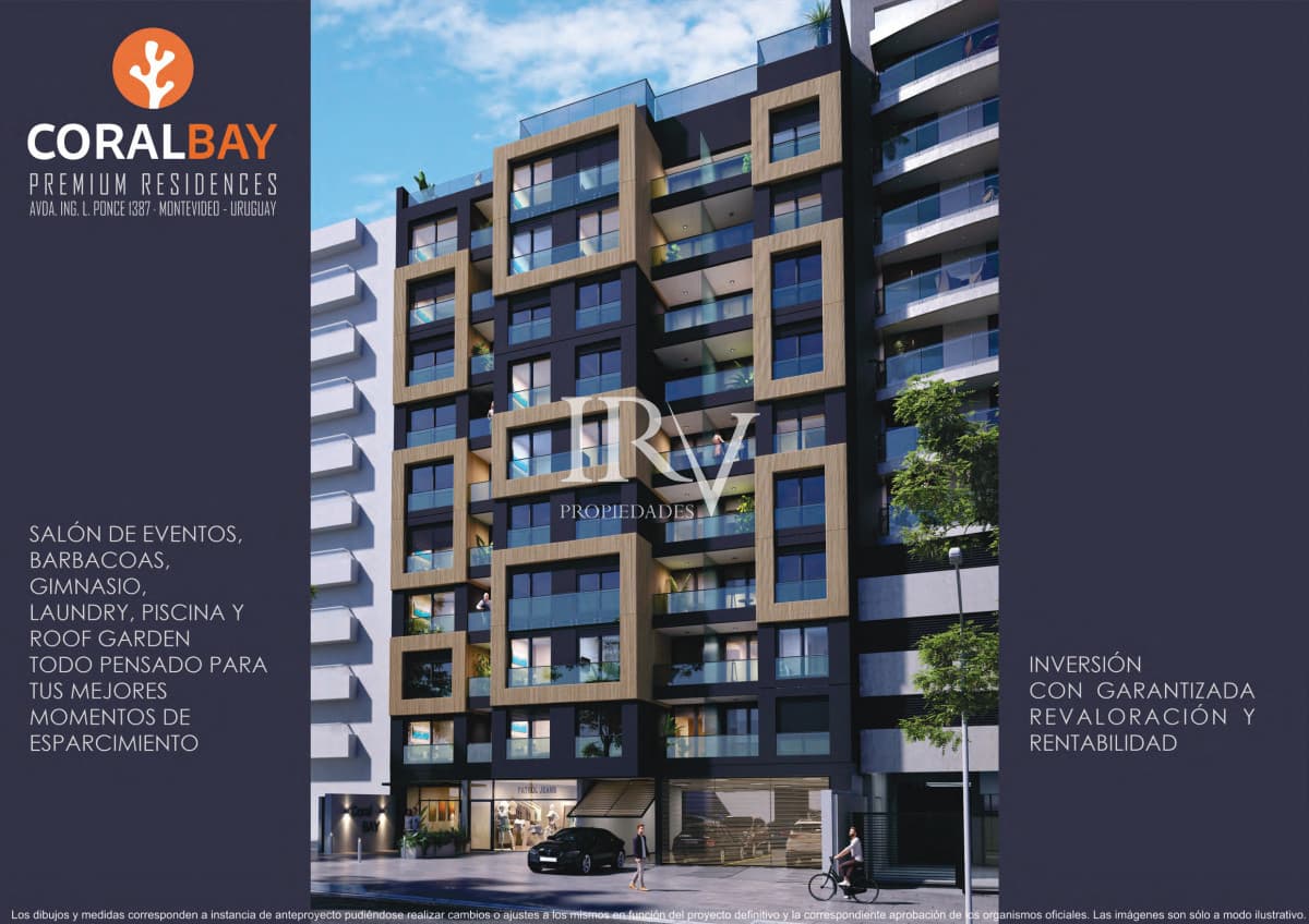 IRV PROPIEDADES Apartamento ID.783 - Venta en  Obra  Apartamento de 1 dorm al frente en Pocitos, Montevideo