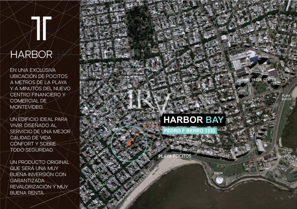 IRV PROPIEDADES Apartamento ID.536 - Apartamento a Estrenar en Pocitos, Montevideo  1 Dormitorio