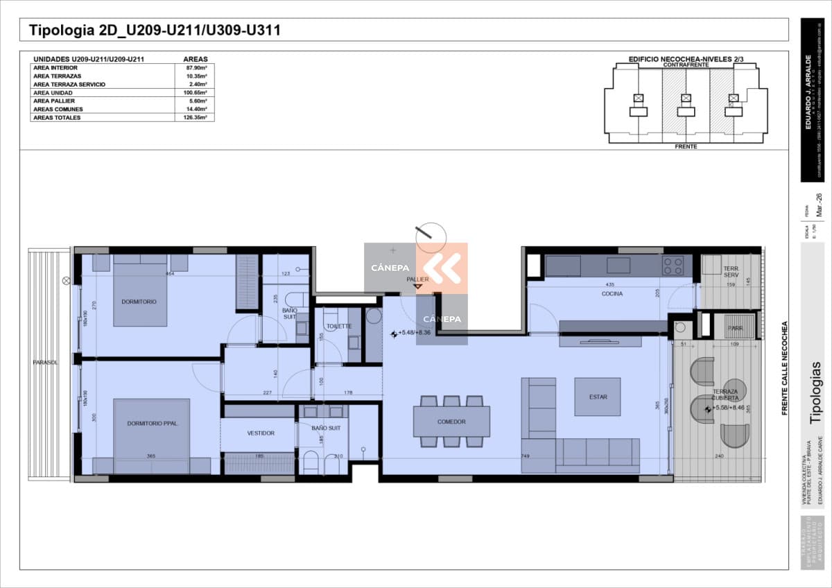 Departamento de 2 dormitorios en venta en San Rafael con parrillero propio