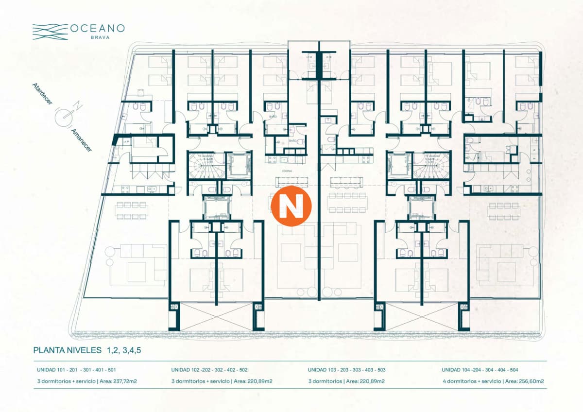 Apartamento en Pozo, 4 dormitorios, Océano Brava