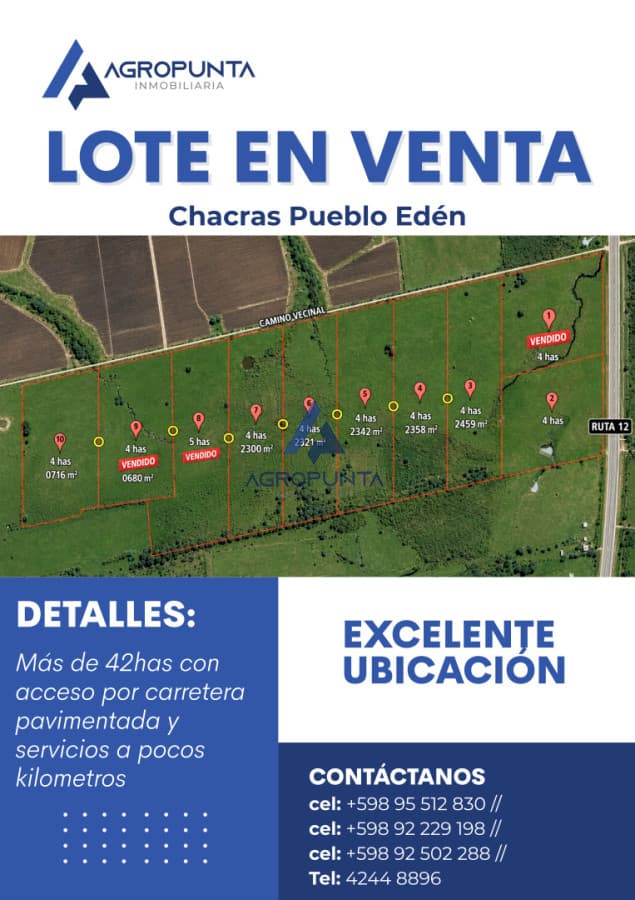 Chacra Nº2 en Venta Pueblo Edén